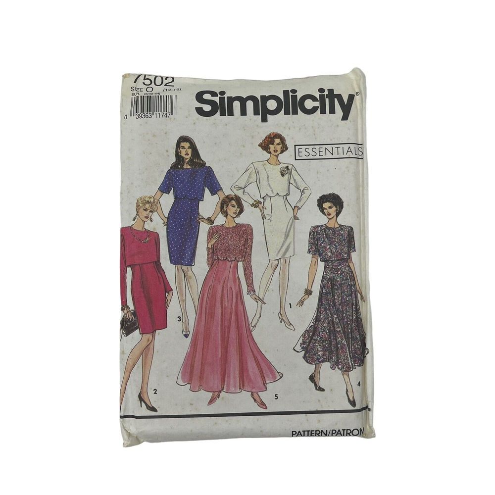 Simplicity 7502 Flared/ Slim Dress w Overbodice Sz 12-16 UNCUT Special Occasion